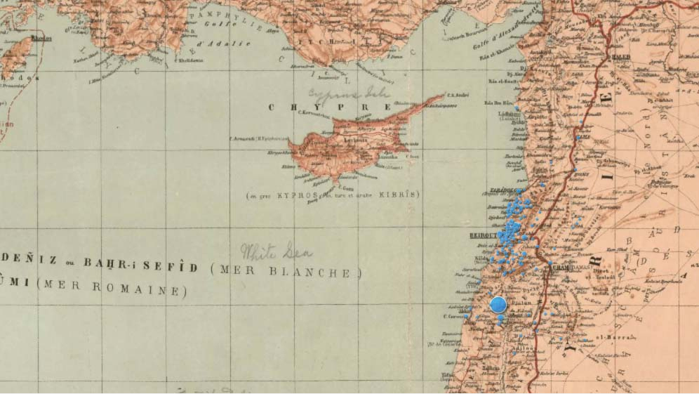 Antique map of eastern Mediterranean